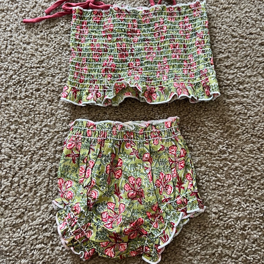 Floral Smocked Baby Outfit